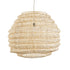 GloboStar® OREGON 02207 Boho Κρεμαστό Φωτιστικό Οροφής Μονόφωτο 1 x E27 AC220-240V IP20 - Φ80 x Υ65cm - Μπεζ Μπαμπού Πλέγμα - 5 Χρόνια Εγγύηση - ledmania.gr