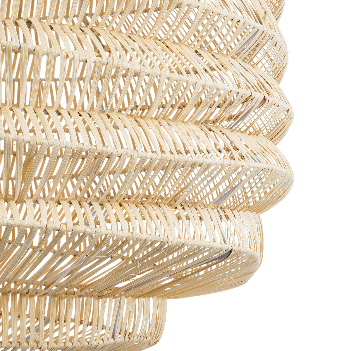 GloboStar® OREGON 02207 Boho Κρεμαστό Φωτιστικό Οροφής Μονόφωτο 1 x E27 AC220-240V IP20 - Φ80 x Υ65cm - Μπεζ Μπαμπού Πλέγμα - 5 Χρόνια Εγγύηση - ledmania.gr