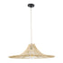 GloboStar® PALERMO 02208 Boho Κρεμαστό Φωτιστικό Οροφής Μονόφωτο 1 x E27 AC220-240V IP20 - Φ60 x Υ20cm - Μπεζ Ξύλινο Μπαμπού Πλέγμα - 5 Χρόνια Εγγύηση - ledmania.gr