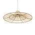 GloboStar® PALERMO 02208 Boho Κρεμαστό Φωτιστικό Οροφής Μονόφωτο 1 x E27 AC220-240V IP20 - Φ60 x Υ20cm - Μπεζ Ξύλινο Μπαμπού Πλέγμα - 5 Χρόνια Εγγύηση - ledmania.gr