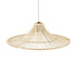 GloboStar® PALERMO 02208 Boho Κρεμαστό Φωτιστικό Οροφής Μονόφωτο 1 x E27 AC220-240V IP20 - Φ60 x Υ20cm - Μπεζ Ξύλινο Μπαμπού Πλέγμα - 5 Χρόνια Εγγύηση - ledmania.gr