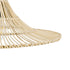 GloboStar® PALERMO 02208 Boho Κρεμαστό Φωτιστικό Οροφής Μονόφωτο 1 x E27 AC220-240V IP20 - Φ60 x Υ20cm - Μπεζ Ξύλινο Μπαμπού Πλέγμα - 5 Χρόνια Εγγύηση - ledmania.gr