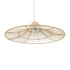 GloboStar® PALERMO 02209 Boho Κρεμαστό Φωτιστικό Οροφής Μονόφωτο 1 x E27 AC220-240V IP20 - Φ100 x Υ30cm - Μπεζ Ξύλινο Μπαμπού Πλέγμα - 5 Χρόνια Εγγύηση - ledmania.gr
