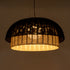 GloboStar® CORSICA 02216 Boho Κρεμαστό Φωτιστικό Οροφής Μονόφωτο 1 x E27 AC220-240V IP20 - Φ70 x Υ35cm - Μαύρο Μπεζ Ξύλινο Μπαμπού Πλέγμα Καμπάνα - 5 Χρόνια Εγγύηση - ledmania.gr