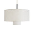 GloboStar® KATHMANDU 02226 Boho Κρεμαστό Φωτιστικό Οροφής Μονόφωτο 1 x E27 AC220-240V IP20 - Φ48 x Υ27cm - Λευκό Ύφασμα Καμπάνα - 5 Χρόνια Εγγύηση - ledmania.gr