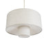 GloboStar® KATHMANDU 02226 Boho Κρεμαστό Φωτιστικό Οροφής Μονόφωτο 1 x E27 AC220-240V IP20 - Φ48 x Υ27cm - Λευκό Ύφασμα Καμπάνα - 5 Χρόνια Εγγύηση - ledmania.gr