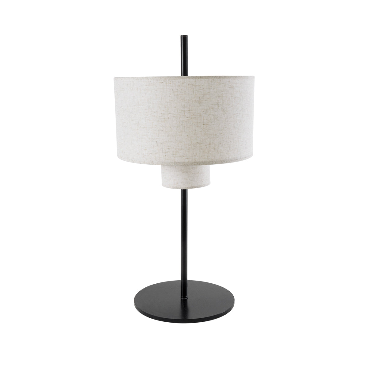 GloboStar® MARIGOLD 02227 Μοντέρνο Επιτραπέζιο Φωτιστικό Τρίφωτο 3 x E27 AC220-240V IP20 - Φ36 x Υ70cm - Μαύρο Μεταλλικό με Λευκό Μπεζ Καπέλο - 5 Χρόνια Εγγύηση - ledmania.gr