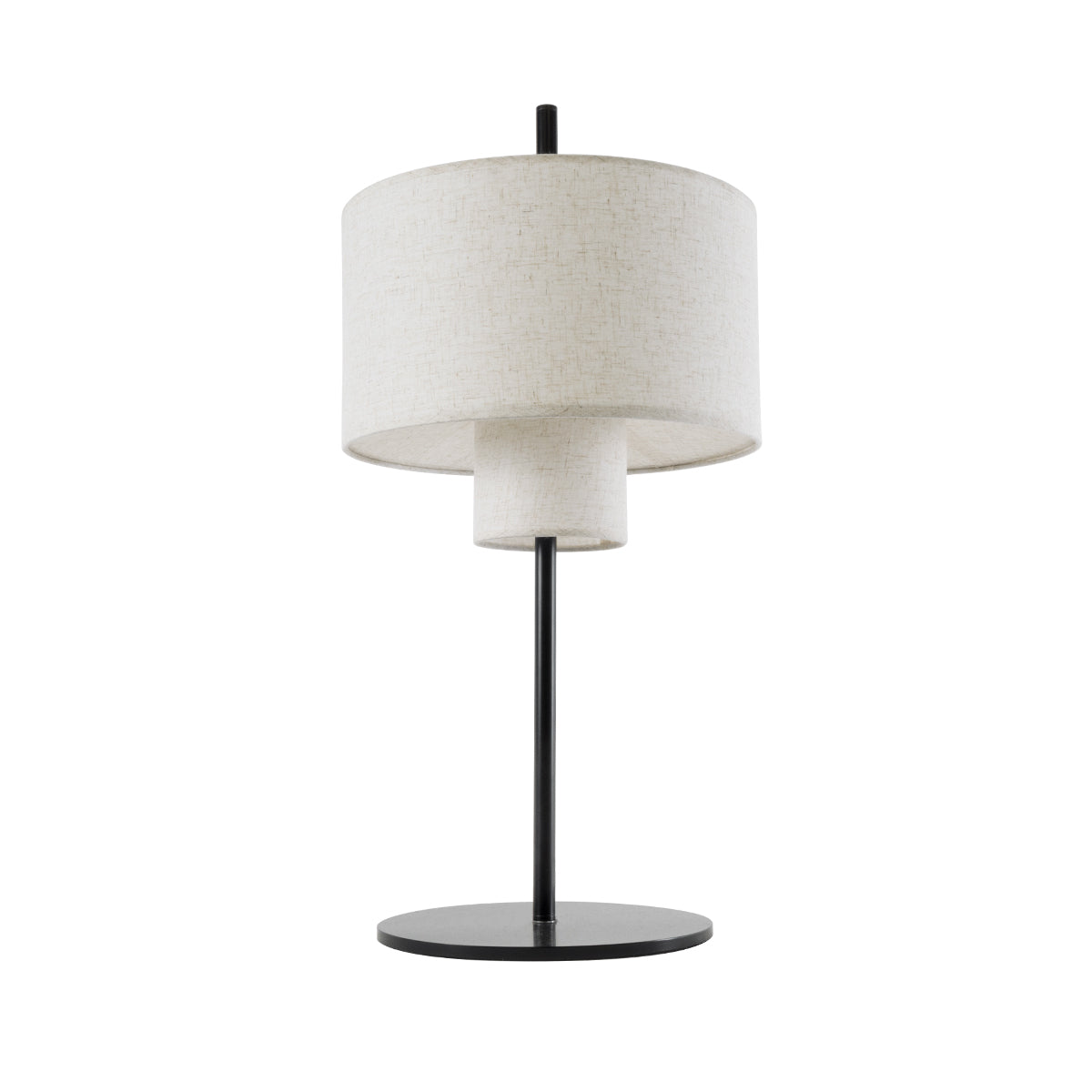 GloboStar® MARIGOLD 02227 Μοντέρνο Επιτραπέζιο Φωτιστικό Τρίφωτο 3 x E27 AC220-240V IP20 - Φ36 x Υ70cm - Μαύρο Μεταλλικό με Λευκό Μπεζ Καπέλο - 5 Χρόνια Εγγύηση - ledmania.gr