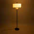 GloboStar® AYANNA 02228 Μοντέρνο Επιδαπέδιο Φωτιστικό Τρίφωτο 3 x E27 AC220-240V IP20 - Φ46 x Υ160cm - Μαύρο Μεταλλικό με Λευκό Μπεζ Καπέλο - 5 Χρόνια Εγγύηση - ledmania.gr