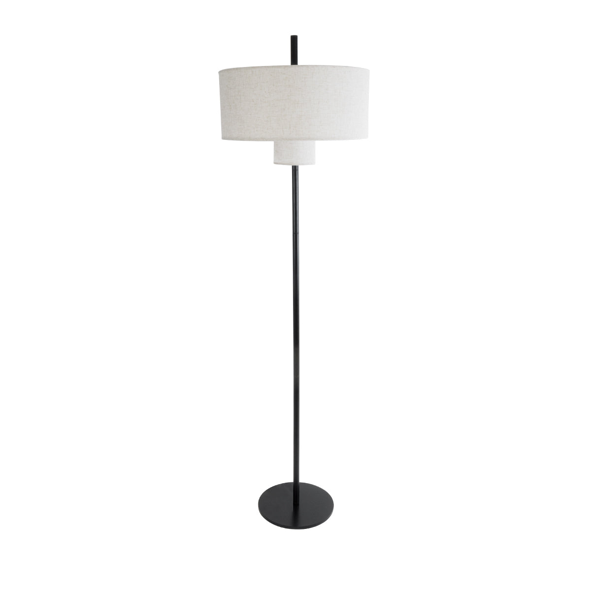 GloboStar® AYANNA 02228 Μοντέρνο Επιδαπέδιο Φωτιστικό Τρίφωτο 3 x E27 AC220-240V IP20 - Φ46 x Υ160cm - Μαύρο Μεταλλικό με Λευκό Μπεζ Καπέλο - 5 Χρόνια Εγγύηση - ledmania.gr