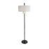 GloboStar® AYANNA 02228 Μοντέρνο Επιδαπέδιο Φωτιστικό Τρίφωτο 3 x E27 AC220-240V IP20 - Φ46 x Υ160cm - Μαύρο Μεταλλικό με Λευκό Μπεζ Καπέλο - 5 Χρόνια Εγγύηση - ledmania.gr