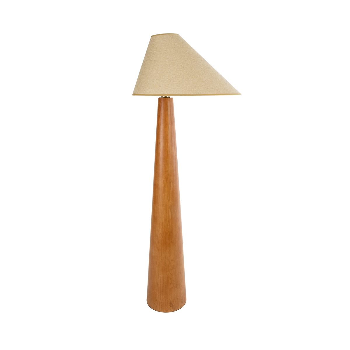 GloboStar® KAUAI 02230 Μοντέρνο Επιδαπέδιο Φωτιστικό Μονόφωτο 1 x E27 AC220-240V IP20 - Μ55 x Π42 x Υ145cm - Μπεζ Ξύλινο Καμπάνα - 5 Χρόνια Εγγύηση - ledmania.gr