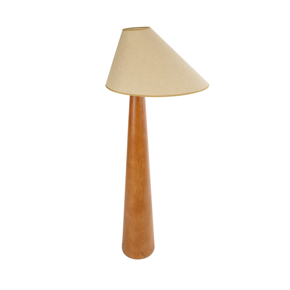 GloboStar® KAUAI 02230 Μοντέρνο Επιδαπέδιο Φωτιστικό Μονόφωτο 1 x E27 AC220-240V IP20 - Μ55 x Π42 x Υ145cm - Μπεζ Ξύλινο Καμπάνα - 5 Χρόνια Εγγύηση - ledmania.gr