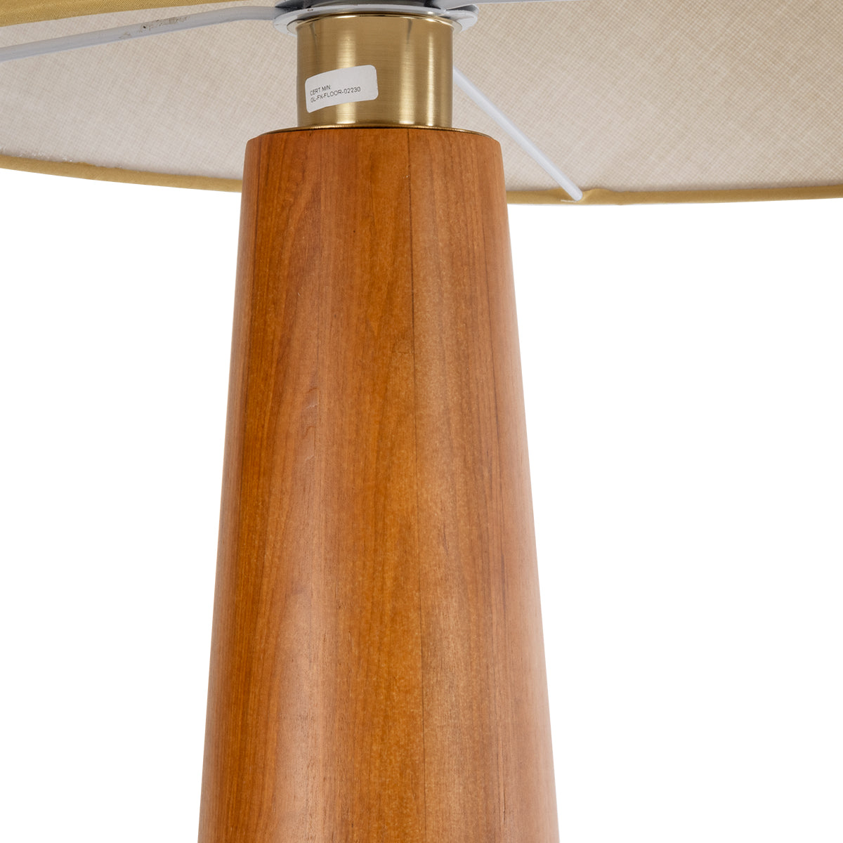 GloboStar® KAUAI 02230 Μοντέρνο Επιδαπέδιο Φωτιστικό Μονόφωτο 1 x E27 AC220-240V IP20 - Μ55 x Π42 x Υ145cm - Μπεζ Ξύλινο Καμπάνα - 5 Χρόνια Εγγύηση - ledmania.gr