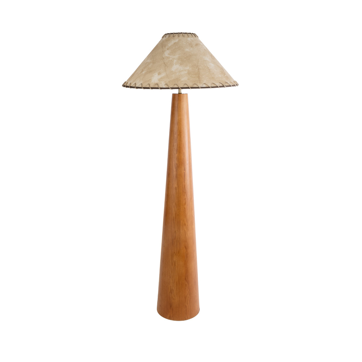 GloboStar® MASPALOMAS 02292 Boho Επιδαπέδιο Φωτιστικό Μονόφωτο 1 x E27 AC220-240V IP20 - Φ55 x Υ145cm - Μπεζ Ξύλινο Καμπάνα - 5 Χρόνια Εγγύηση - ledmania.gr