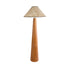 GloboStar® MASPALOMAS 02292 Boho Επιδαπέδιο Φωτιστικό Μονόφωτο 1 x E27 AC220-240V IP20 - Φ55 x Υ145cm - Μπεζ Ξύλινο Καμπάνα - 5 Χρόνια Εγγύηση - ledmania.gr
