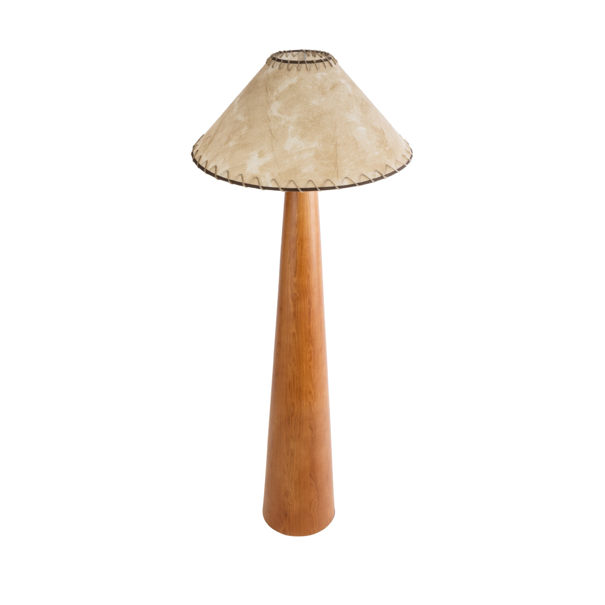 GloboStar® MASPALOMAS 02292 Boho Επιδαπέδιο Φωτιστικό Μονόφωτο 1 x E27 AC220-240V IP20 - Φ55 x Υ145cm - Μπεζ Ξύλινο Καμπάνα - 5 Χρόνια Εγγύηση - ledmania.gr