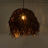 GloboStar® GUADELOUPE 02293 Boho Κρεμαστό Φωτιστικό Οροφής Μονόφωτο 1 x E27 AC220-240V IP20 - Φ40 x Υ35cm - Καφέ Φυσική Ράφια Νήμα Πλέγμα Καμπάνα - 5 Χρόνια Εγγύηση - ledmania.gr
