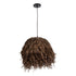 GloboStar® GUADELOUPE 02293 Boho Κρεμαστό Φωτιστικό Οροφής Μονόφωτο 1 x E27 AC220-240V IP20 - Φ40 x Υ35cm - Καφέ Φυσική Ράφια Νήμα Πλέγμα Καμπάνα - 5 Χρόνια Εγγύηση - ledmania.gr