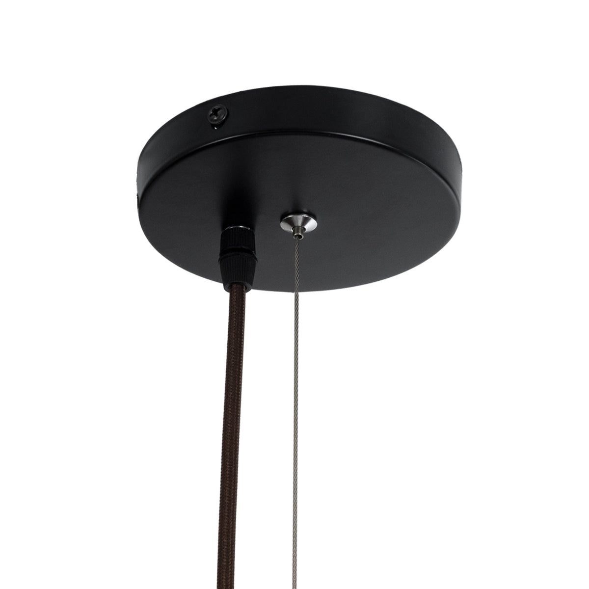 GloboStar® GUADELOUPE 02295 Boho Κρεμαστό Φωτιστικό Οροφής Μονόφωτο 1 x E27 AC220-240V IP20 - Φ120 x Υ100cm - Καφέ Σκούρο Φυσική Ράφια Νήμα Πλέγμα Καμπάνα - 5 Χρόνια Εγγύηση - ledmania.gr