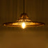 GloboStar® PALERMO 02310 Boho Κρεμαστό Φωτιστικό Οροφής Μονόφωτο 1 x E27 AC220-240V IP20 - Φ60 x Υ18cm - Μπεζ Καφέ Ξύλινο Μπαμπού Πλέγμα - 5 Χρόνια Εγγύηση - ledmania.gr