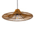 GloboStar® PALERMO 02310 Boho Κρεμαστό Φωτιστικό Οροφής Μονόφωτο 1 x E27 AC220-240V IP20 - Φ60 x Υ18cm - Μπεζ Καφέ Ξύλινο Μπαμπού Πλέγμα - 5 Χρόνια Εγγύηση - ledmania.gr