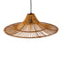 GloboStar® PALERMO 02310 Boho Κρεμαστό Φωτιστικό Οροφής Μονόφωτο 1 x E27 AC220-240V IP20 - Φ60 x Υ18cm - Μπεζ Καφέ Ξύλινο Μπαμπού Πλέγμα - 5 Χρόνια Εγγύηση - ledmania.gr