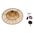 GloboStar® PALERMO 02310 Boho Κρεμαστό Φωτιστικό Οροφής Μονόφωτο 1 x E27 AC220-240V IP20 - Φ60 x Υ18cm - Μπεζ Καφέ Ξύλινο Μπαμπού Πλέγμα - 5 Χρόνια Εγγύηση - ledmania.gr