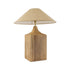 GloboStar® LAFRONTERA 02313 Boho Επιτραπέζιο Φωτιστικό Μονόφωτο 1 x E27 AC220-240V IP20 - Φ50 x Υ60cm - Μπεζ Ξύλινο Καμπάνα - 5 Χρόνια Εγγύηση - ledmania.gr