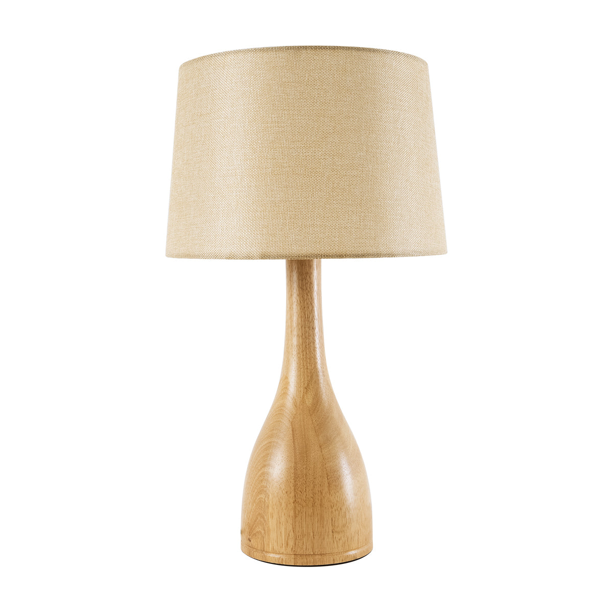 GloboStar® BERKBAY 02319 Boho Επιτραπέζιο Φωτιστικό Μονόφωτο 1 x E27 AC220-240V IP20 - Φ32 x Υ55cm - Μπεζ Ξύλινο με Μπεζ Υφασμάτινο Καπέλο - 5 Χρόνια Εγγύηση - ledmania.gr