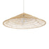 GloboStar® KAIA 02347 Boho Κρεμαστό Φωτιστικό Οροφής Μονόφωτο 1 x E27 AC220-240V IP20 - Φ80 x Υ26cm - Μπεζ Ξύλινο Μπαμπού Πλέγμα Καμπάνα - 5 Χρόνια Εγγύηση - ledmania.gr