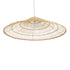GloboStar® KAIA 02348 Boho Κρεμαστό Φωτιστικό Οροφής Μονόφωτο 1 x E27 AC220-240V IP20 - Φ100 x Υ30cm - Μπεζ Ξύλινο Μπαμπού Πλέγμα Καμπάνα - 5 Χρόνια Εγγύηση - ledmania.gr