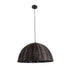 GloboStar® MONTANA 02381 Boho Κρεμαστό Φωτιστικό Οροφής Μονόφωτο 1 x E27 AC220-240V IP20 - Φ50 x Υ25cm - Σκούρο Καφέ Μπαμπού Πλέγμα Καμπάνα - 5 Χρόνια Εγγύηση - ledmania.gr