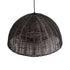 GloboStar® MONTANA 02381 Boho Κρεμαστό Φωτιστικό Οροφής Μονόφωτο 1 x E27 AC220-240V IP20 - Φ50 x Υ25cm - Σκούρο Καφέ Μπαμπού Πλέγμα Καμπάνα - 5 Χρόνια Εγγύηση - ledmania.gr