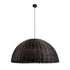 GloboStar® MONTANA 02382 Boho Κρεμαστό Φωτιστικό Οροφής Μονόφωτο 1 x E27 AC220-240V IP20 - Φ80 x Υ40cm - Σκούρο Καφέ Μπαμπού Πλέγμα Καμπάνα - 5 Χρόνια Εγγύηση - ledmania.gr