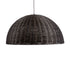 GloboStar® MONTANA 02382 Boho Κρεμαστό Φωτιστικό Οροφής Μονόφωτο 1 x E27 AC220-240V IP20 - Φ80 x Υ40cm - Σκούρο Καφέ Μπαμπού Πλέγμα Καμπάνα - 5 Χρόνια Εγγύηση - ledmania.gr