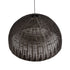 GloboStar® MONTANA 02382 Boho Κρεμαστό Φωτιστικό Οροφής Μονόφωτο 1 x E27 AC220-240V IP20 - Φ80 x Υ40cm - Σκούρο Καφέ Μπαμπού Πλέγμα Καμπάνα - 5 Χρόνια Εγγύηση - ledmania.gr