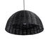 GloboStar® MONTANA 02383 Boho Κρεμαστό Φωτιστικό Οροφής Μονόφωτο 1 x E27 AC220-240V IP20 - Φ50 x Υ25cm - Μαύρο Μπαμπού Πλέγμα Καμπάνα - 5 Χρόνια Εγγύηση - ledmania.gr