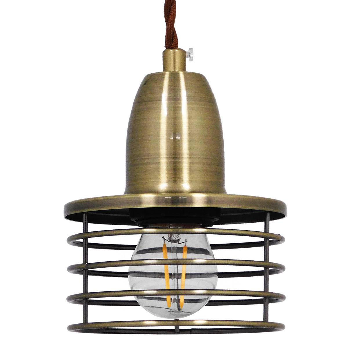 GloboStar® MANHATTAN 01455 Μοντέρνο Industrial Κρεμαστό Φωτιστικό Οροφής Μονόφωτο Μεταλλικό Μπρούτζινο Καμπάνα Φ11 x Υ14cm - ledmania.gr