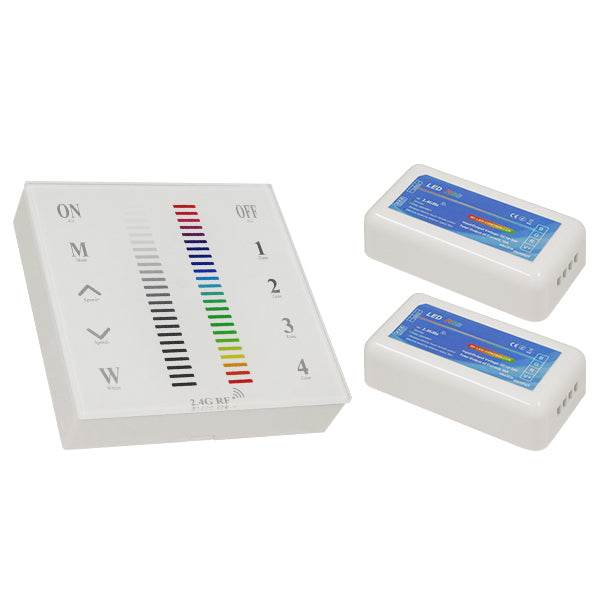 Ασύρματος LED RGB Controller με Χειριστήριο Τοίχου Αφής 2.4G RF 12v (288w) - 24v (576w) DC για Δυο Group GloboStar 04052 - ledmania.gr