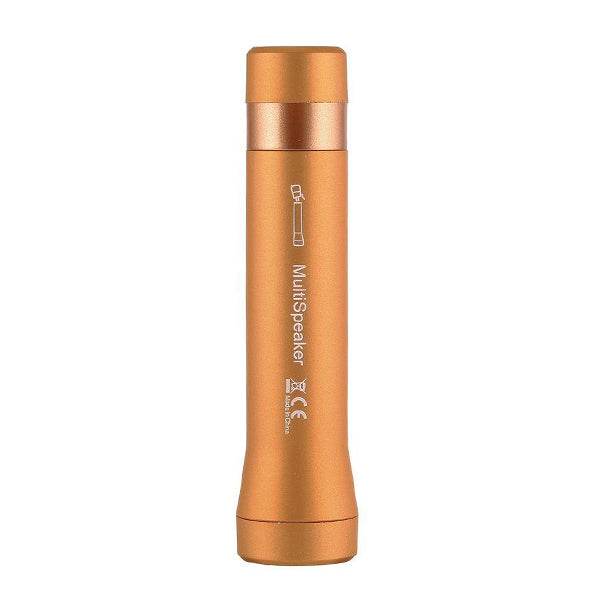 LED Φακός Επαναφορτιζόμενος 8W 800lm Χρυσός POWERBANK με Βάση Στήριξης Ποδηλάτου και Υποδοχές SD Card - USB με Ηχείο 3W Bluetooth GloboStar 06209 - ledmania.gr