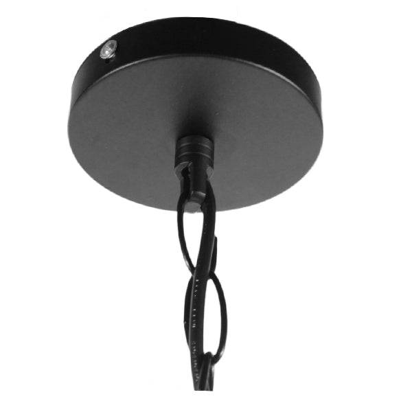 GloboStar® HUNTER 10001111 Vintage Industrial Κρεμαστό Φωτιστικό Οροφής Μονόφωτο Μαύρο Μεταλλικό με Μπεζ Σχοινί Φ33 x Y33cm - ledmania.gr
