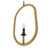 GloboStar® MIERES 10001142 Vintage Κρεμαστό Φωτιστικό Οροφής Μονόφωτο Μαύρο Μεταλλικό με Μπεζ Σχοινί Μ35 x Π10 x Υ53cm - ledmania.gr