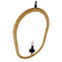 GloboStar® MIERES 10001142 Vintage Κρεμαστό Φωτιστικό Οροφής Μονόφωτο Μαύρο Μεταλλικό με Μπεζ Σχοινί Μ35 x Π10 x Υ53cm - ledmania.gr