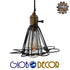 GloboStar® DANE 10001181 Vintage Industrial Κρεμαστό Φωτιστικό Οροφής Μαύρο Μεταλλικό Πλέγμα Φ10 x Y20cm - ledmania.gr
