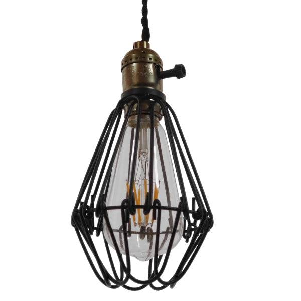 GloboStar® DANE 10001181 Vintage Industrial Κρεμαστό Φωτιστικό Οροφής Μαύρο Μεταλλικό Πλέγμα Φ10 x Y20cm - ledmania.gr