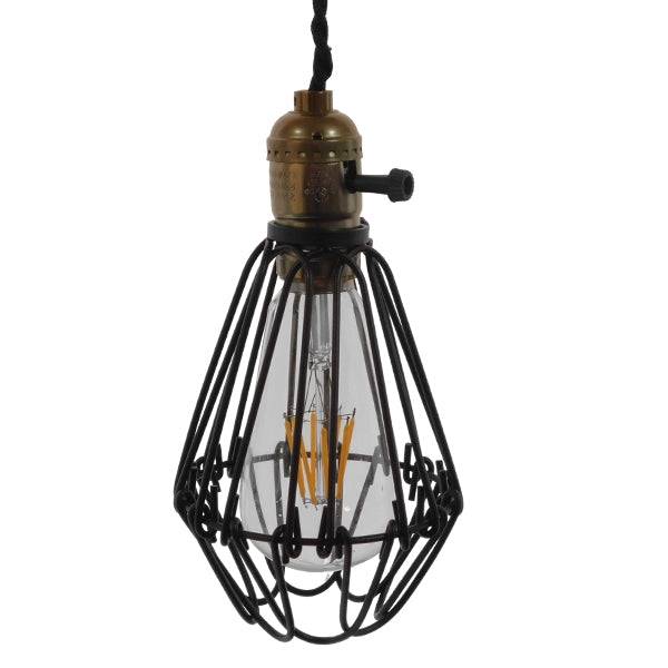 GloboStar® DANE 10001181 Vintage Industrial Κρεμαστό Φωτιστικό Οροφής Μαύρο Μεταλλικό Πλέγμα Φ10 x Y20cm - ledmania.gr