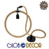 GloboStar® OSLO 10001239 Vintage Industrial Κρεμαστό Φωτιστικό Οροφής Μονόφωτο Μαύρο Μεταλλικό με Μπεζ Σχοινί Μ34 x Π22 x Υ34cm - ledmania.gr