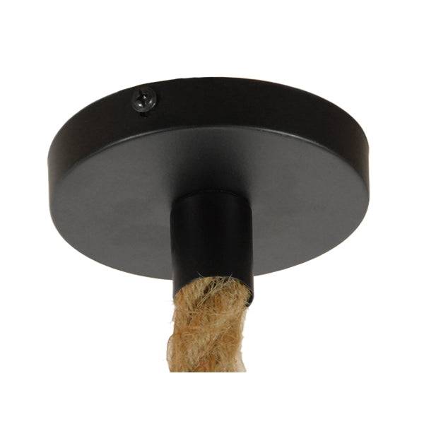 GloboStar® BRADLEY 10001328 Vintage Industrial Κρεμαστό Φωτιστικό Οροφής Μονόφωτο Πλέγμα με Μπεζ Σχοινί Φ33 x Υ33cm - ledmania.gr
