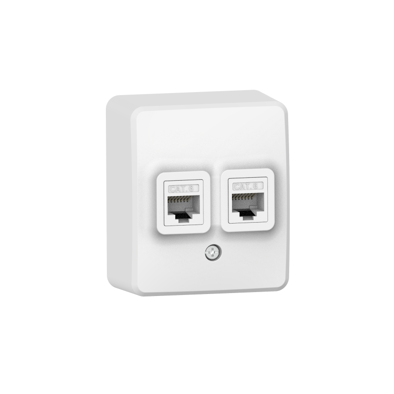MURATA ΔΙΠΛΗ ΠΡΙΖΑ ΔΙΚΤΥΟΥ ΕΠΙΤΟΙΧΗ 2xRJ45 CAT6 UTP IP20 ΛΕΥΚΗ - ledmania.gr